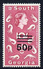 Falkland Islands Dependencies - South Georgia 1971-76 Surcharged 50p on 10s Plankton unmounted mint SG 31