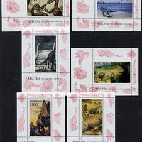 Abkhazia 1995 (April) Prehistoric Animals set of 6 perf m/sheets unmounted mint