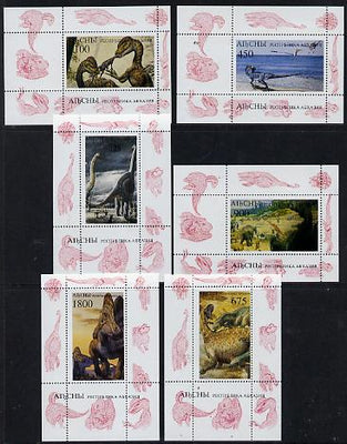Abkhazia 1995 (April) Prehistoric Animals set of 6 perf m/sheets unmounted mint