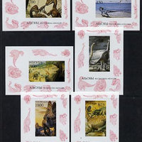 Abkhazia 1995 Prehistoric Animals set of 6 imperf sheetlets unmounted mint