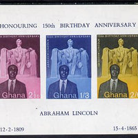 Ghana 1959 Birth Anniversary of Abraham Lincoln imperf m/sheet unmounted mint SG MS 206a