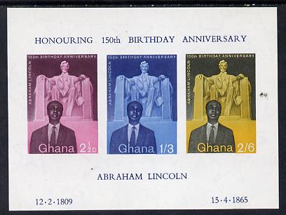 Ghana 1959 Birth Anniversary of Abraham Lincoln imperf m/sheet unmounted mint SG MS 206a