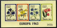 Pabay 1963 Europa Flowers imperf sheetlet containing set of 4 values unmounted mint (Rosen PA11)