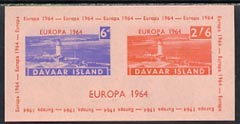 Davaar Island 1964 Europa imperf m/sheet (Lighthouses) on pink paper unmounted mint