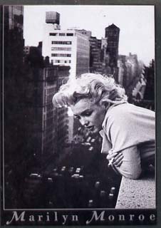 Postcard - Publicity postcard showing Marilyn Monroe in black & white (BP Posters), unused and pristine
