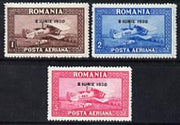 Rumania 1930 Air set of 3 opt'd for Ascession unmounted mint, SG 1147-49
