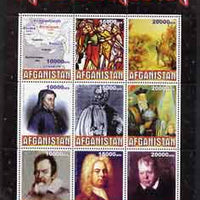 Afghanistan 1999 Millennium - Events & Famous People of the 11th to 19th Centuries perf sheetlet containing 9 values unmounted mint