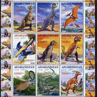 Afghanistan 2000 Pre-historic Animals #3 perf sheetlet containing set of 9 values unmounted mint