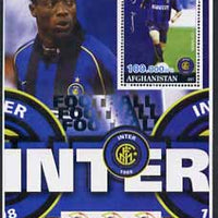 Afghanistan 2001 Football #1 (Inter Milan - Ronaldo) perf souvenir sheet unmounted mint