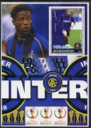 Afghanistan 2001 Football #1 (Inter Milan - Ronaldo) perf souvenir sheet unmounted mint