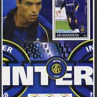 Afghanistan 2001 Football #3 (Inter Milan - Cordoba) perf souvenir sheet unmounted mint