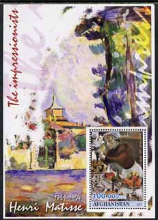 Afghanistan 2001 The Impressionists - Henri Matisse #1 perf souvenir sheet unmounted mint