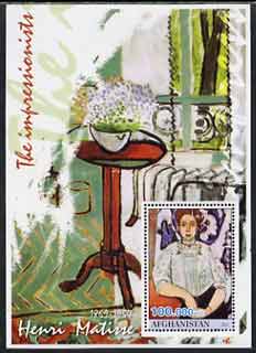 Afghanistan 2001 The Impressionists - Henri Matisse #2 perf souvenir sheet unmounted mint