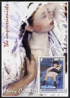 Afghanistan 2001 The Impressionists - Mary Cassatt #1 perf souvenir sheet unmounted mint