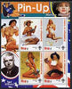 Guinea - Conakry 2003 Pin-up Art of Ted Withers featuring Marilyn Monroe perf sheetlet containing 4 values (each with Scout logo) unmounted mint