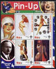 Guinea - Conakry 2003 Pin-up Art of George Petty featuring Marilyn Monroe perf sheetlet containing 4 values (each with Scout logo) unmounted mint