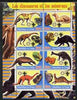 Congo 2004 Dinosaurs & Minerals #1 perf sheetlet containing 8 values (each with Rotary & Scout Logos) unmounted mint