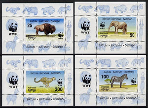 Batum 1994 WWF Wild Animals set of 4 perf sheetlets unmounted mint