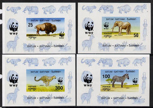 Batum 1994 WWF Wild Animals set of 4 imperf sheetlets unmounted mint