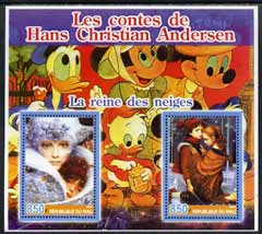 Mali 2005 The Tales of Hans Christian Andersen #3 (Disney Characters in background) perf sheetlet containing 2 values unmounted mint