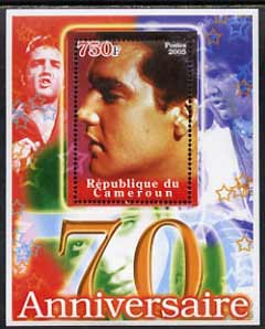 Cameroun 2005 70th Anniversary of Elvis Presley #1 perf souvenir sheet unmounted mint