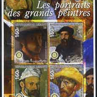 Djibouti 2005 Portraits of Impressionists #2 perf sheetlet containing 4 values each with Rotary Logo, unmounted mint
