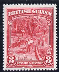 British Guiana 1934-51 KG5 Gold Mining 3c P12.5 x 13.5 unmounted mint SG 290a