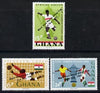 Ghana 1966 Black Stars Football Victory perf set of 3 unmounted mint SG 412-14