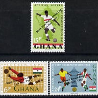 Ghana 1966 Black Stars Football Victory perf set of 3 unmounted mint SG 412-14