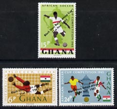 Ghana 1966 Black Stars Football Victory perf set of 3 unmounted mint SG 412-14