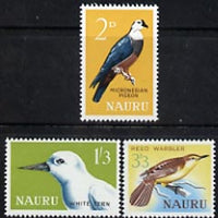 Nauru 1963-65 Birds - the 3 values from def set (2d, 1s3d & 3s3d) unmounted mint SG 57, 62 & 64)