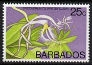 Barbados 1975-79 Eyelash Orchid 25c unmounted mint SG 518