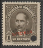 Honduras 1931 Pres Baraona 1c sepia optd SPECIMEN (13mm x 2mm) with security punch hole (ex ABN Co archives) unmounted mint as SG 319*