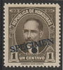 Honduras 1931 Pres Baraona 1c sepia optd SPECIMEN (20mm x 3mm) with security punch hole (ex ABN Co archives) unmounted mint as SG 319