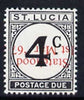 St Lucia 1967 Postage Due 4c 'Statehood' opt in red (inverted) unmounted mint