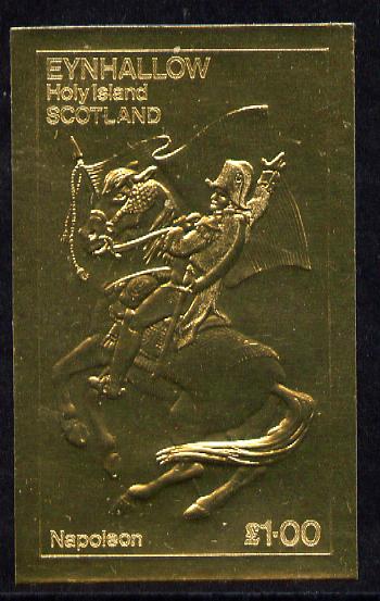 Eynhallow 1979 Napoleon on Horseback £1 value embossed in gold (imperf) unmounted mint