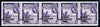 Guyana 1966 Native Fishing 4c with Independence opt (Local opt on Script CA wmk) horiz strip of 5 with opt misplaced, unmounted mint SG 423
