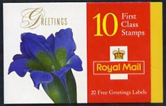 Great Britain 1997 Greeting Stamps (Flower Paintings) £2.60 booklet complete and pristine SG KX9