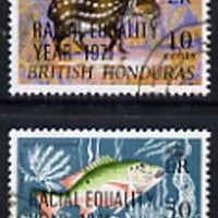 British Honduras 1971 Racial Equality Year opt set of 2 fine cds used SG 313-14