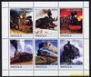 Angola 2000 Steam Locos #02 perf sheetlet containing set of 6 unmounted mint
