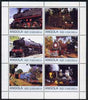 Angola 2000 Steam Locos #06 perf sheetlet containing set of 6 unmounted mint