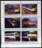Angola 2000 Modern Trains #03 perf sheetlet containing set of 6 unmounted mint