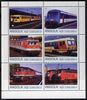 Angola 2000 Modern Trains #07 perf sheetlet containing set of 6 unmounted mint