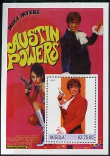 Angola 2002 History of the Cinema #03 (Austin Powers) perf m/sheet unmounted mint