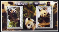 Benin 2002 Pandas perf m/sheet containing 2 values each with Scout Logo, unmounted mint