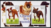Benin 2002 World of Dogs perf m/sheet containing 2 values each with Scout Logo, unmounted mint