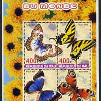 Mali 2005 Butterflies perf sheetlet containing set of 4 values unmounted mint