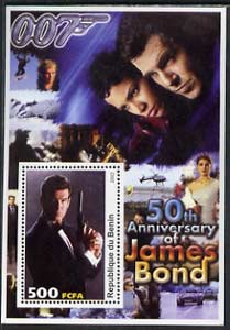 Benin 2003 50th Anniversary of James Bond #01 perf s/sheet unmounted mint