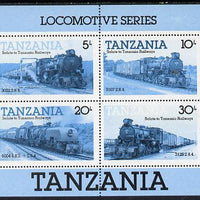 Tanzania 1985 Locomotives perforated proof m/sheet in blue & black only unmounted mint (as SG MS 434)