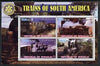 Somalia 2002 Trains of South America perf sheetlet containing 4 values with Rotary Logo, unmounted mint